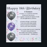 Godson gedicht - 18th Birthday Design Notitieblok<br><div class="desc">Een groot cadeau voor een peetzoon op zijn achttiende verjaardag</div>