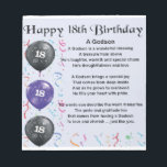 Godson gedicht - 18th Birthday Design Notitieblok<br><div class="desc">Een groot cadeau voor een peetzoon op zijn achttiende verjaardag</div>