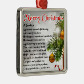 Godson-gedicht - kerstontwerp metalen ornament (Rechts)