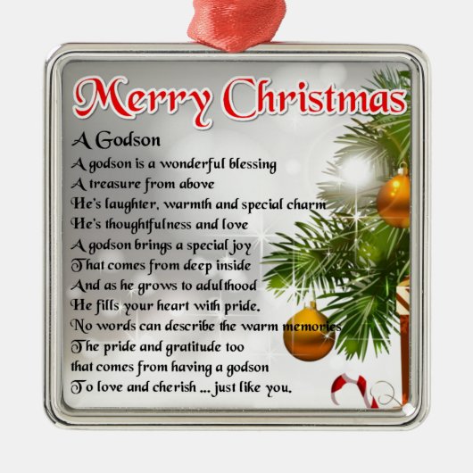 Godson-gedicht - kerstontwerp metalen ornament (Voorkant)