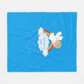 Godson Geschenk Schattig Engel Regenboog Persoonli Fleece Deken (Voorkant (Horizontaal))