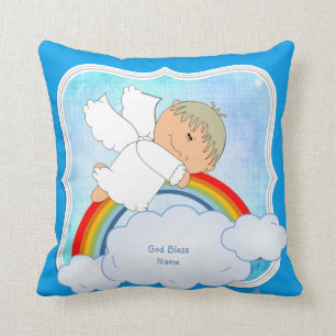 Godson Gift Cute Angel Rainbow Gepersonaliseerd Kussen