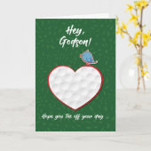 Godson Golf Sports Heart Valentijn Preteen & Teen Kaart (Gele Bloem)