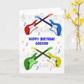 Godson Guitars Birthday Card Kaart (Gele Bloem)