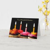 Godson Happy Birthday with Cupcakes and Birthday Kaart (Gele Bloem)