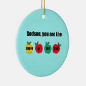 Godson, jij bent de appel van mijn oog. keramisch ornament (Rechts)