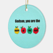 Godson, jij bent de appel van mijn oog. keramisch ornament (Links)