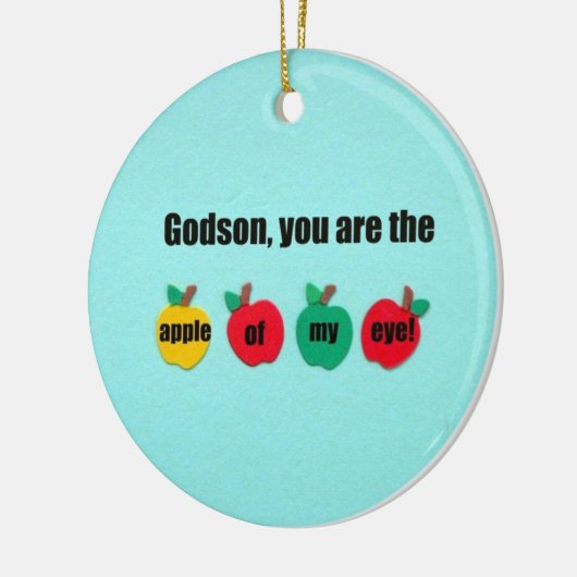 Godson, jij bent de appel van mijn oog. keramisch ornament (Links)