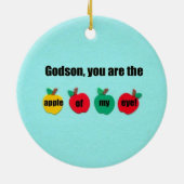 Godson, jij bent de appel van mijn oog. keramisch ornament (Achterkant)