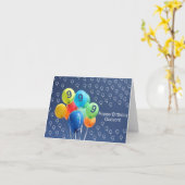 Godson, negende gekleurde ballonnen kaart (Gele Bloem)