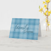 Godson op de verjaardag van de aqua plaid kaart (Gele Bloem)