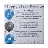 Godson Poem - 21ste verjaardag Tegeltje (Voorkant)