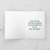 Godson, Schattige rendier en sneeuwman Feestdagen Kaart (Binnen)