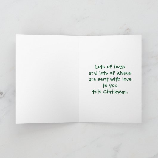 Godson, Schattige rendier en sneeuwman Feestdagen Kaart (Binnen)