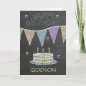 Godson Trendy Chalk Board Effect, Cake Kaart (Voorkant)