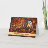 Godson Uil en kaarsen Happy Halloween Kaart (Voorkant)