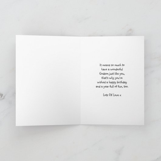 Godson Verjaardag Kaart met Schattigee Jaguar en B (Binnen)