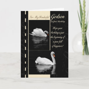 Godson Verjaardag Kaart Zwanen