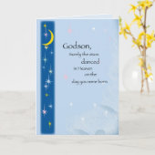 Godson Verjaardag, Sterren Dansend in de hemel Kaart (Gele Bloem)