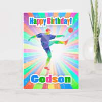 Godson, Voetballer Verjaardag Kleurrijk Abstrat