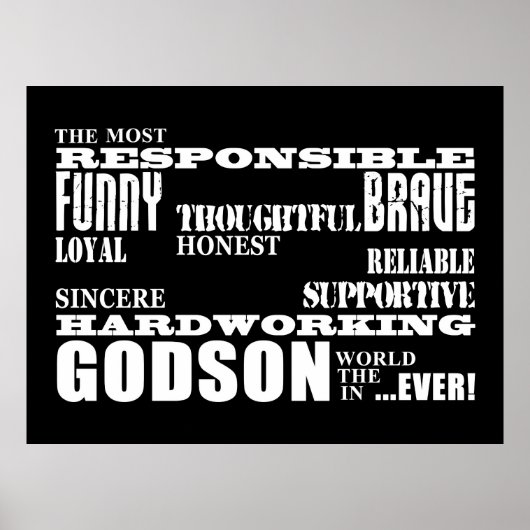 Godsons Baptism Christening Birthdays : Qualities Poster (Voorkant)