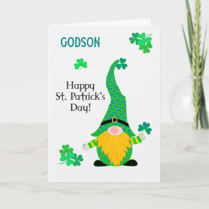 Godson's St Patrick's Fun Leprechaun Gnome Kaart
