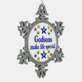 Godsons zijn speciaal tin sneeuwvlok ornament (Links)