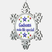 Godsons zijn speciaal tin sneeuwvlok ornament (Rechts)