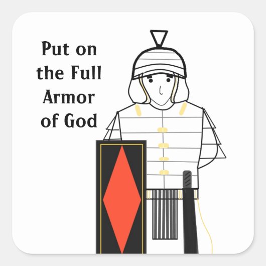 Godspanzer vierkante sticker (Voorkant)