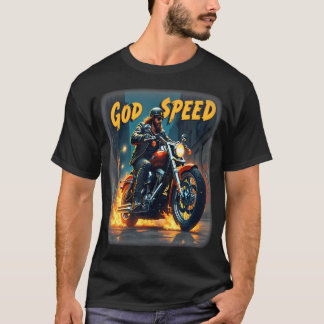 Godspeed Jesus Biker Christelijk Motorfiets Faith  T-shirt