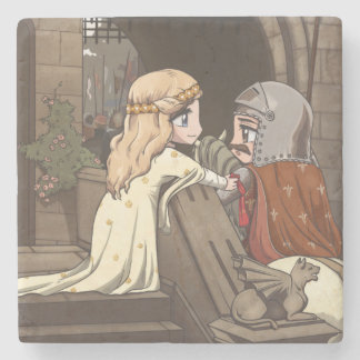 Godspeed Mijn Chibi Knight! Stenen Onderzetter