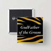 GodVader van de Groom Vierkante Button 5,1 Cm (Voorkant /achterkant)