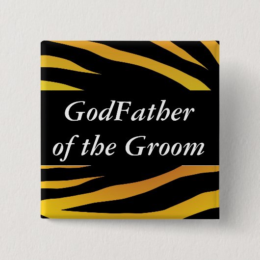 GodVader van de Groom Vierkante Button 5,1 Cm (Voorkant)