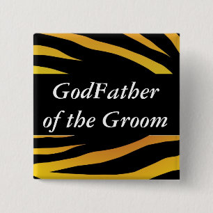 GodVader van de Groom Vierkante Button 5,1 Cm