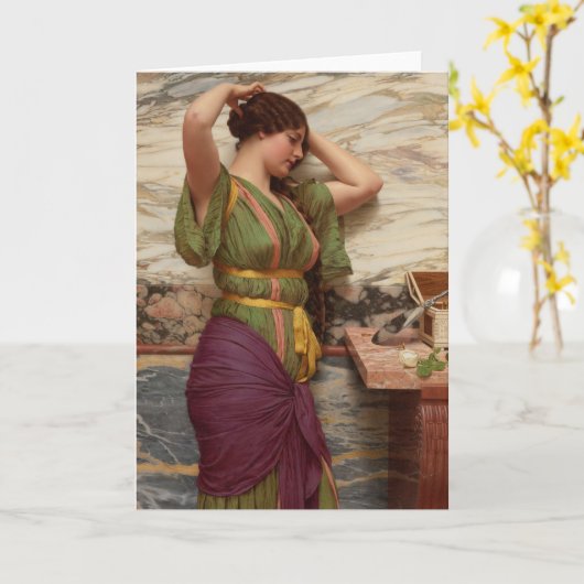 Godward A fair reflection CC0630 Art Wenskaart Kaart (Gele Bloem)