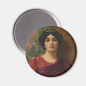 Godward Contemplation CC0627 Round Art Magnet (Voorkant / Achterkant)
