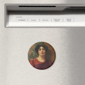 Godward Contemplation CC0627 Round Art Magnet (Insitu (Vaatwasser))