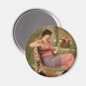 Godward de tijd van rozen CC0628 Round Art Magnet (Voorkant / Achterkant)