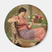 Godward de tijd van rozen CC0628 Round Art Magnet (Voorkant)