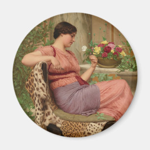 Godward de tijd van rozen CC0628 Round Art Magnet