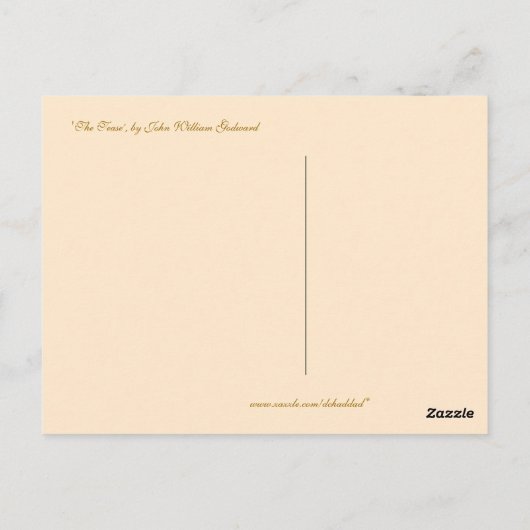 Godward plaagt briefkaart (Achterkant)