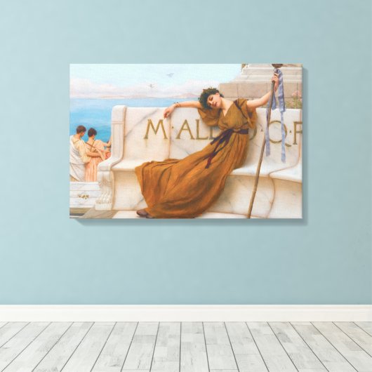 Godward priesteres van Bacchus Schilderen Canvas Afdruk (Insitu (Houten vloer))