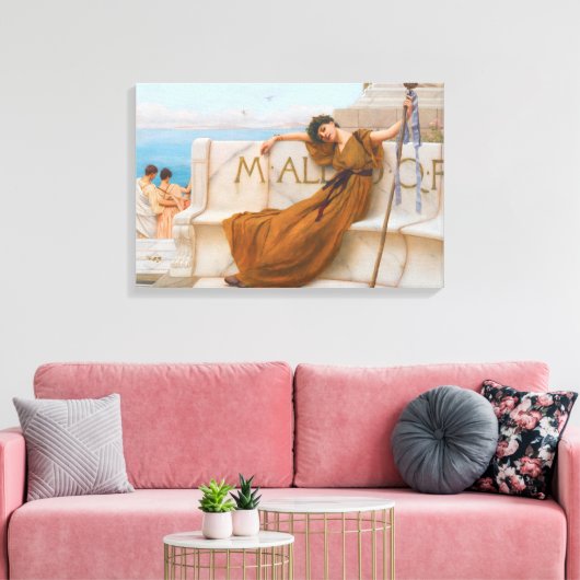 Godward priesteres van Bacchus Schilderen Canvas Afdruk (Insitu (Woonkamer))