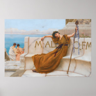 Godward priesteres van Bacchus Schilderen Poster
