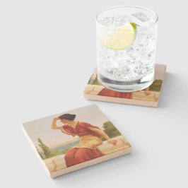 Godward the Signal Beauful Woman Portret Art Stenen Onderzetter