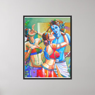 Godzdelijke Dans van Krishna Leela Canvas Afdruk