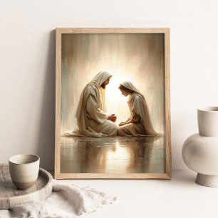 Godzelijke Gebeden, Christelijke Kunst, Jezus en M Poster