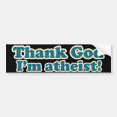 Godzijdank ben ik atheïst bumpersticker (Voorkant)