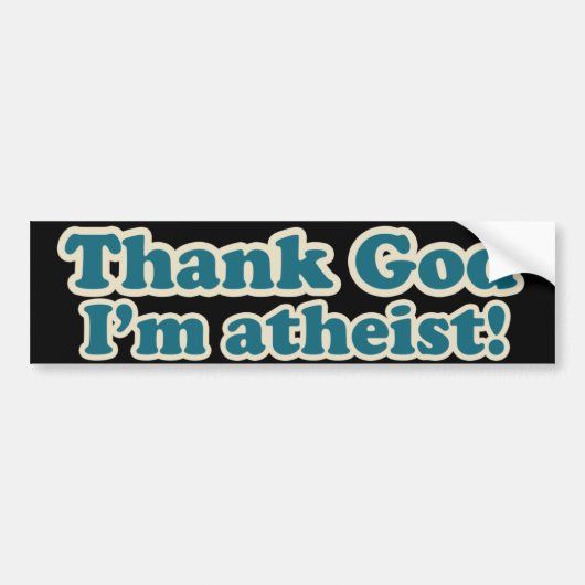 Godzijdank ben ik atheïst bumpersticker (Voorkant)