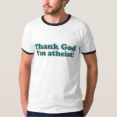 Godzijdank ben ik atheïst t-shirt (Voorkant)